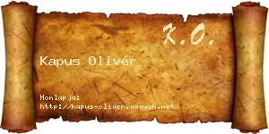 Kapus Olivér névjegykártya